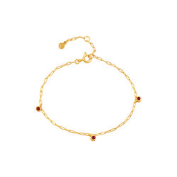 Amber armb&aring;nd, gold/red, Hultquist Copenhagen