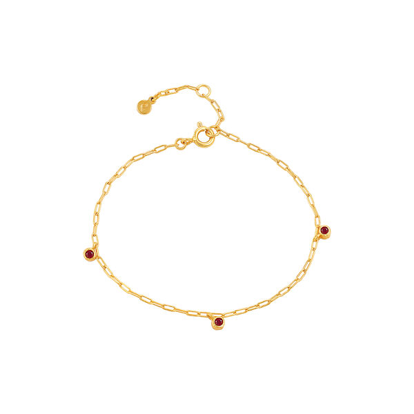 Amber armb&aring;nd, gold/red, Hultquist Copenhagen