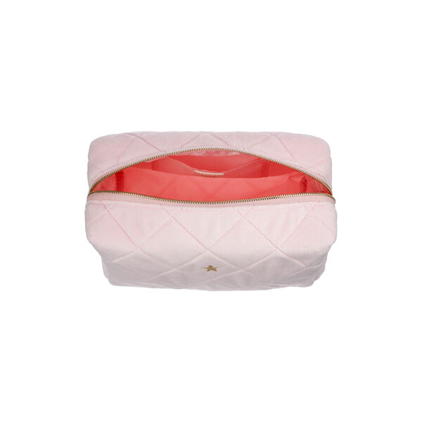 Velvet Square Quilted Make-Up Pouch Large, cotton candy, DARK department
