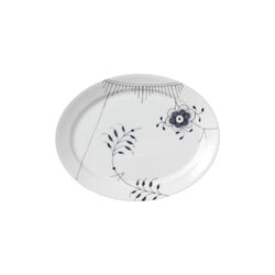 Sort Mega Riflet ovalt fat, 33 cm, Royal Copenhagen