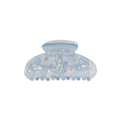 Flower/Butterfly H&aring;rklemme Small, cool blue w/crystal, DARK department