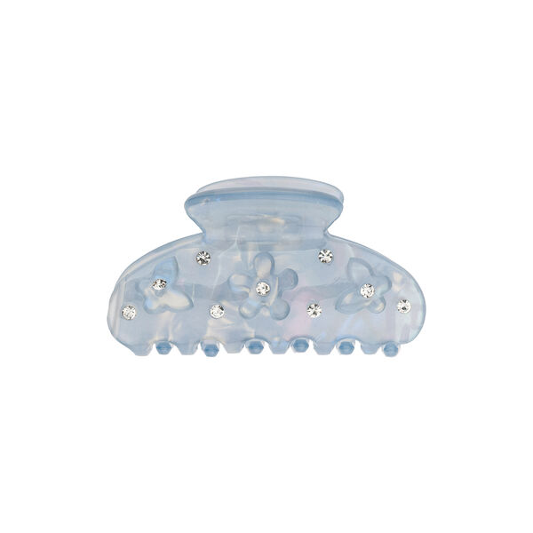 Flower/Butterfly H&aring;rklemme Small, cool blue w/crystal, DARK department