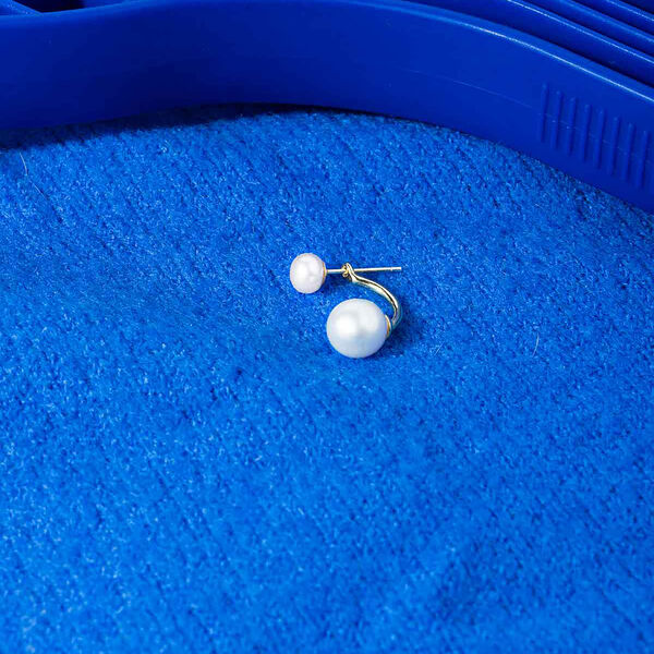 VENUS ARCH EARRINGS, gullbelagte/hvite, House of Vincent