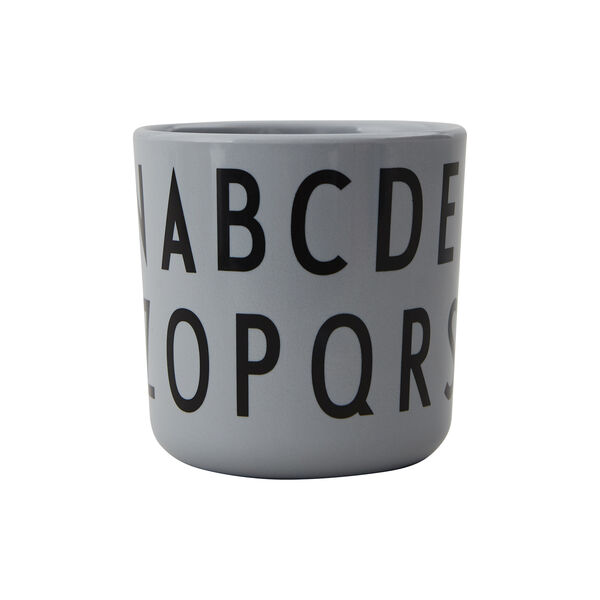 ABC melaminkopp, gr&aring;, Design Letters