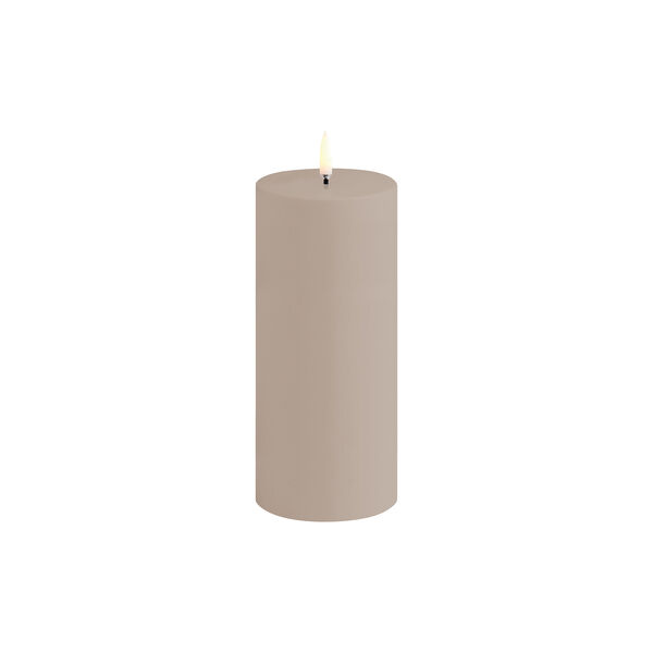 LED Pillar Candle 13 cm, sandstone, Uyuni Lighting