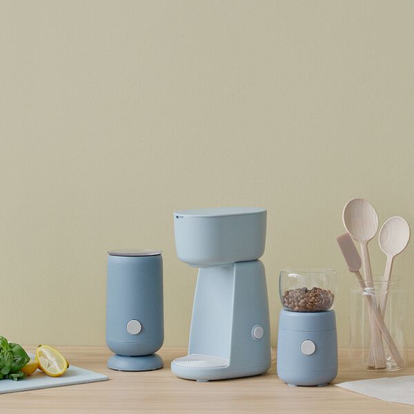 FOODIE elektrisk melkeskummer, dusty blue, RIG-TIG