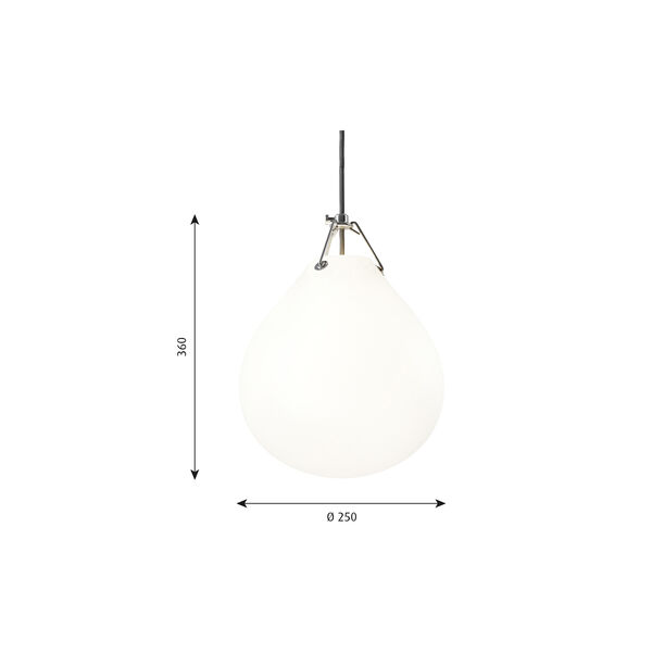 Moser pendel, liten, hvit, Louis Poulsen