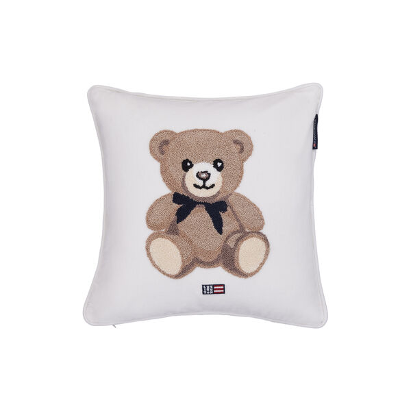 Teddy Organic Cotton Velvet Pillow, white/beige, Lexington