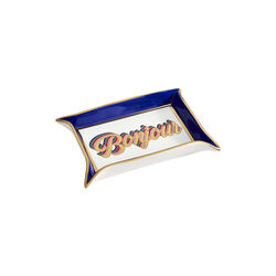 Bonjour Valet fat, hvit/blå, Jonathan Adler