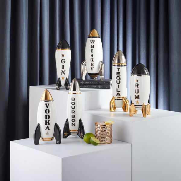 Rocket karaffel Vodka, hvit/svart/gull, Jonathan Adler