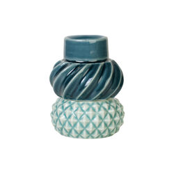 Samsurium Lysestake sett med 2 stk., petrol & peacock, Dottir Nordic Design