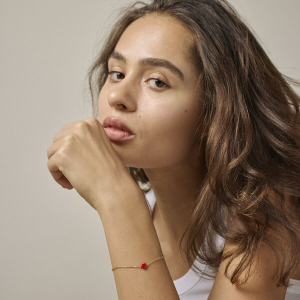 Amore Armband, forgylt/r&oslash;d, ENAMEL Copenhagen