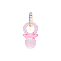 Pacifier Pendant Pave Connector, bubblegum pink (G), Crystal Haze