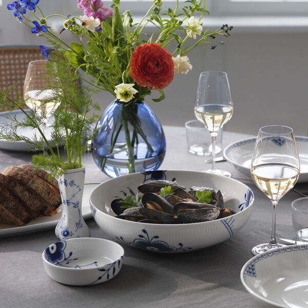 Bl&aring; Mega Riflet sk&aring;l, Royal Copenhagen