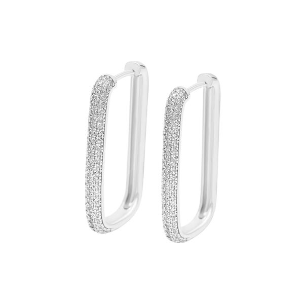 Diamond Edge Hoops, silver, WHO IS SHE