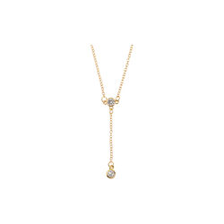 Nina - Crystal Lariat halskjede, gull, timi of Sweden