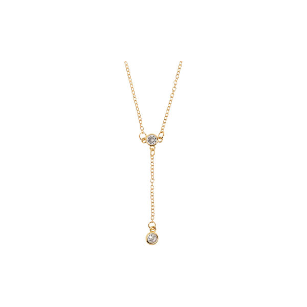 Nina - Crystal Lariat halskjede, gull, timi of Sweden
