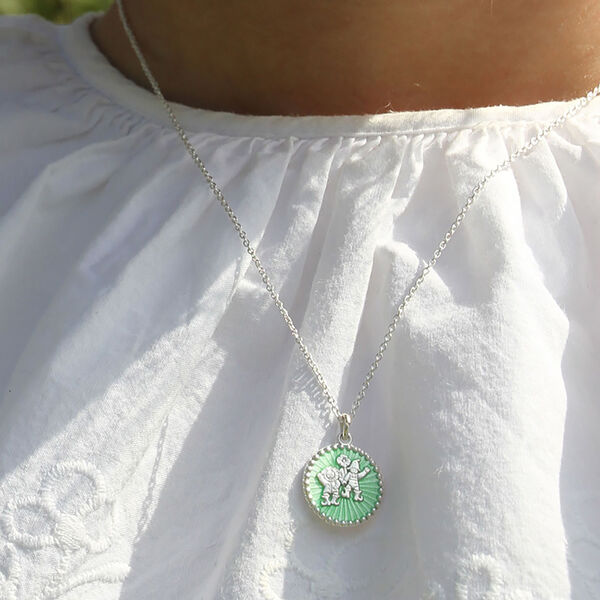 Lykkeliten, s&oslash;lv/eplegr&oslash;nn, Th. Marthinsen