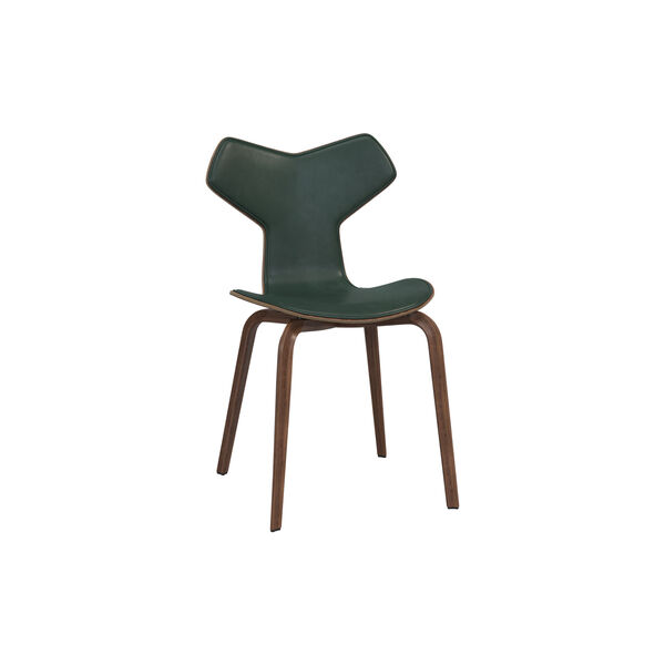 Grand Prix&trade; 4130 forsidepolstret stol, forest green/walnut, Fritz Hansen