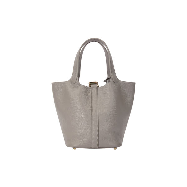 Leather Bucket Bag Mini, warm taupe, DARK department