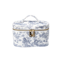 Velvet Vanity Bag Small, country blue savannah pattern, DARK department