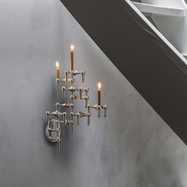 STOFF Nagel vegglysestake, krom, STOFF Nagel