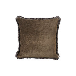 Ari chenille fringe pute 50x50, deep brown, Kitty Sablu