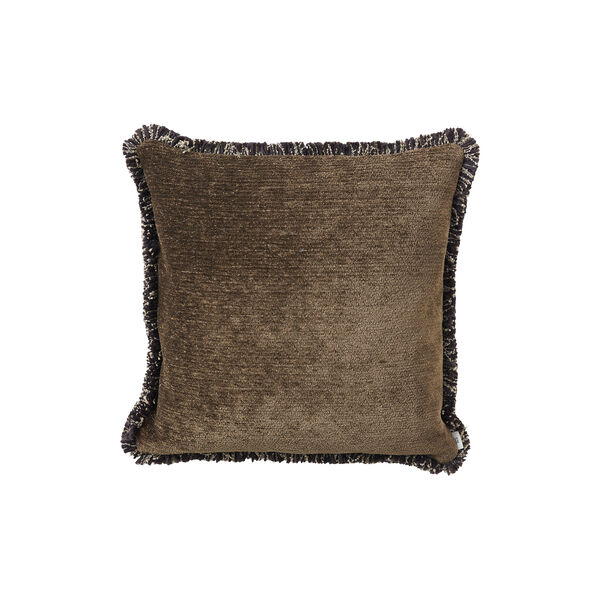 Ari chenille fringe pute 50x50, deep brown, Kitty Sablu
