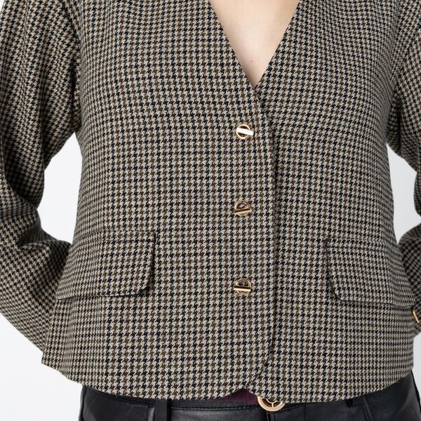 Check jacket, black/ sand mix, Coster Copenhagen