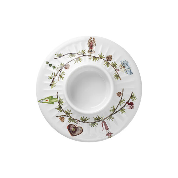 Hammershøi jul lysestake til kubbelys, hvit m. deko, Kähler