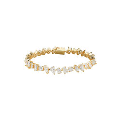 Irregular Tennis Bracelet, gold, Crystal Haze