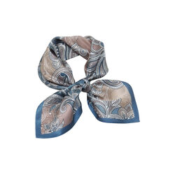 Mini silkeskjerf, beige og bl&aring;tt, 7 DAYS