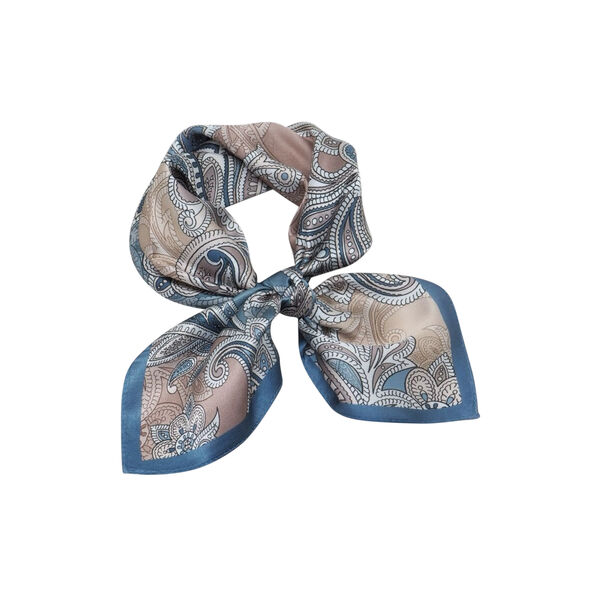 Mini silkeskjerf, beige og bl&aring;tt, 7 DAYS