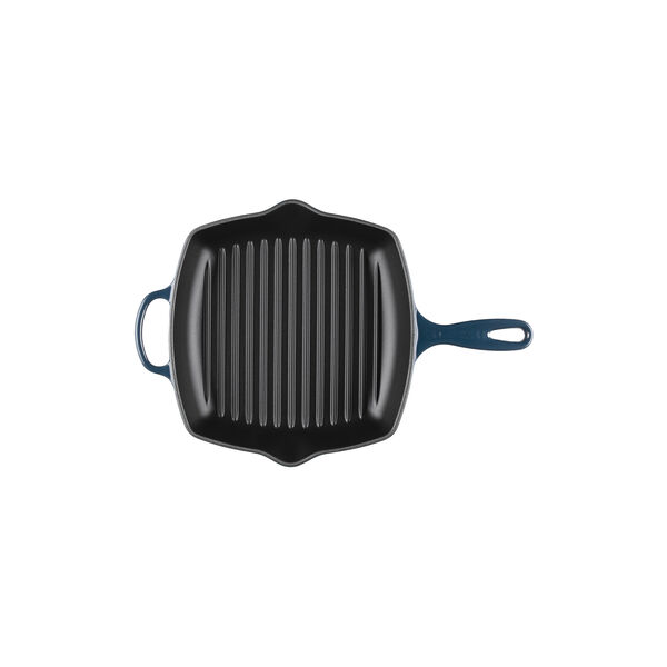 Signature st&oslash;pejern kvadratisk grillpanne 26 cm, nuit, Le Creuset