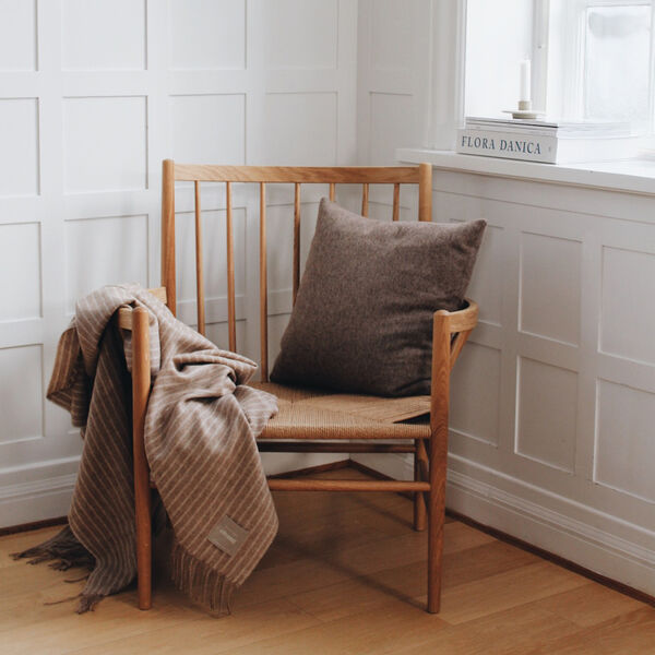 Stripes pledd, camel, ELVANG