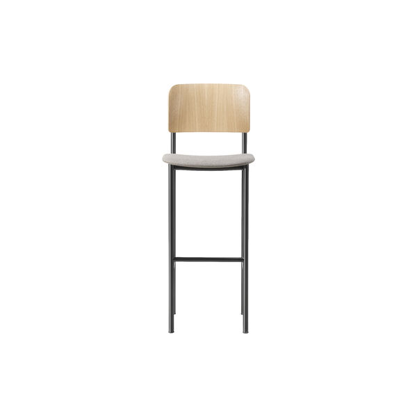 Plan Barstool Seat Upholstered, lakkert eik/Re-wool 128, Fredericia Furniture