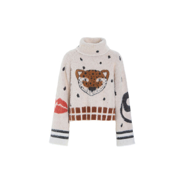 Kitti Knit Blouse, soft leo, HUNK&Oslash;N