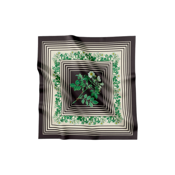 Optical Rose silkeskjerf, svart/beige, Flora Danica Denmark