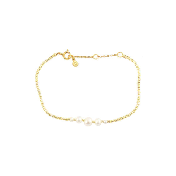 Keyla armbånd, gull/hvit, Hultquist Copenhagen