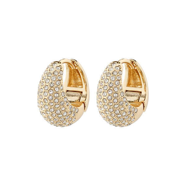 FOCUS Crystal &oslash;reringer, gullbelagt, Pilgrim