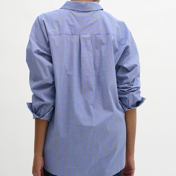 03 THE SHIRT, medium blue striped, My Essential Wardrobe