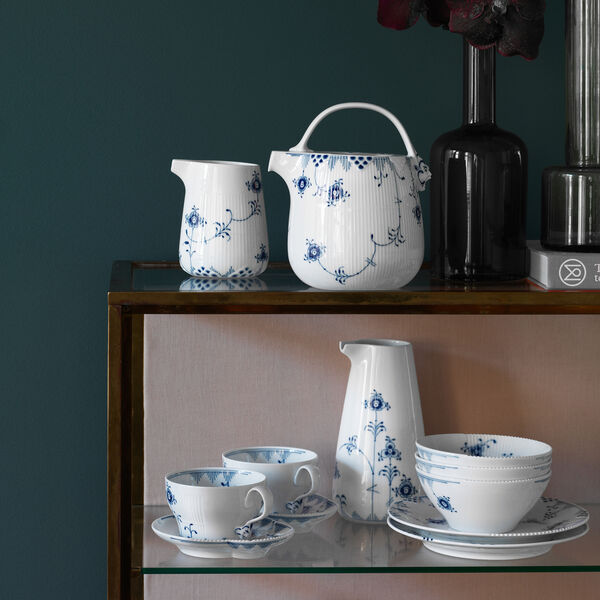 Blå Elements kopp med underskålp, Royal Copenhagen