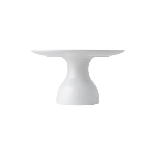 Hvit riflet tallerken på sokkel Ø 20 cm, Royal Copenhagen