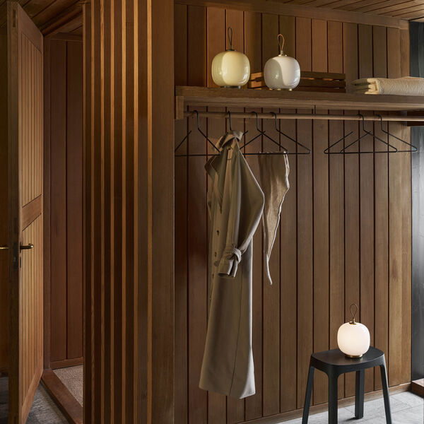 VL45 Radiohus Portable Lamp, opal white, Louis Poulsen