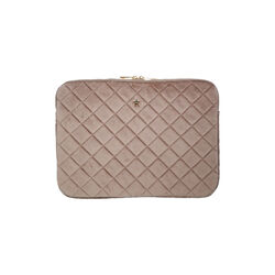 Velvet Quilted Mac Cover, warm taupe, DARK department