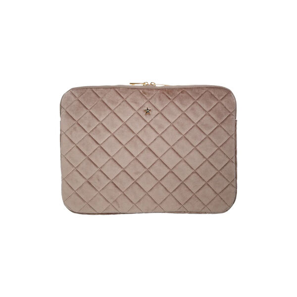 Velvet Quilted Mac Cover, warm taupe, DARK department