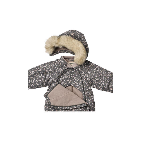 Snowsuit Nickie, 9528 black sea open flowers, Wheat