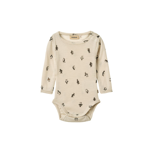 Wool Body L/S Lucca, 9564 penguins, Wheat