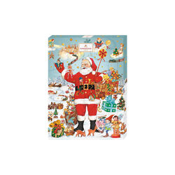 Marsipankalender Nisse, rød, blå, Niederegger