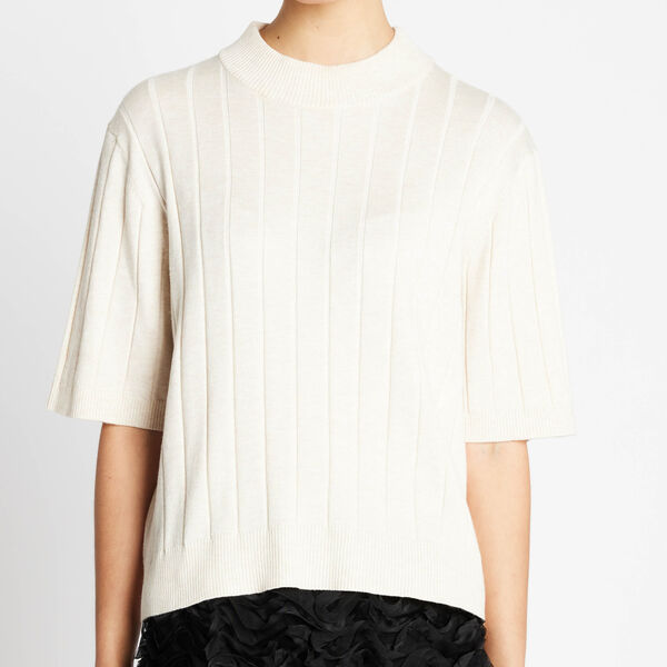 AnemoneBBGlady strikk, white cream melange, Bruuns Bazaar